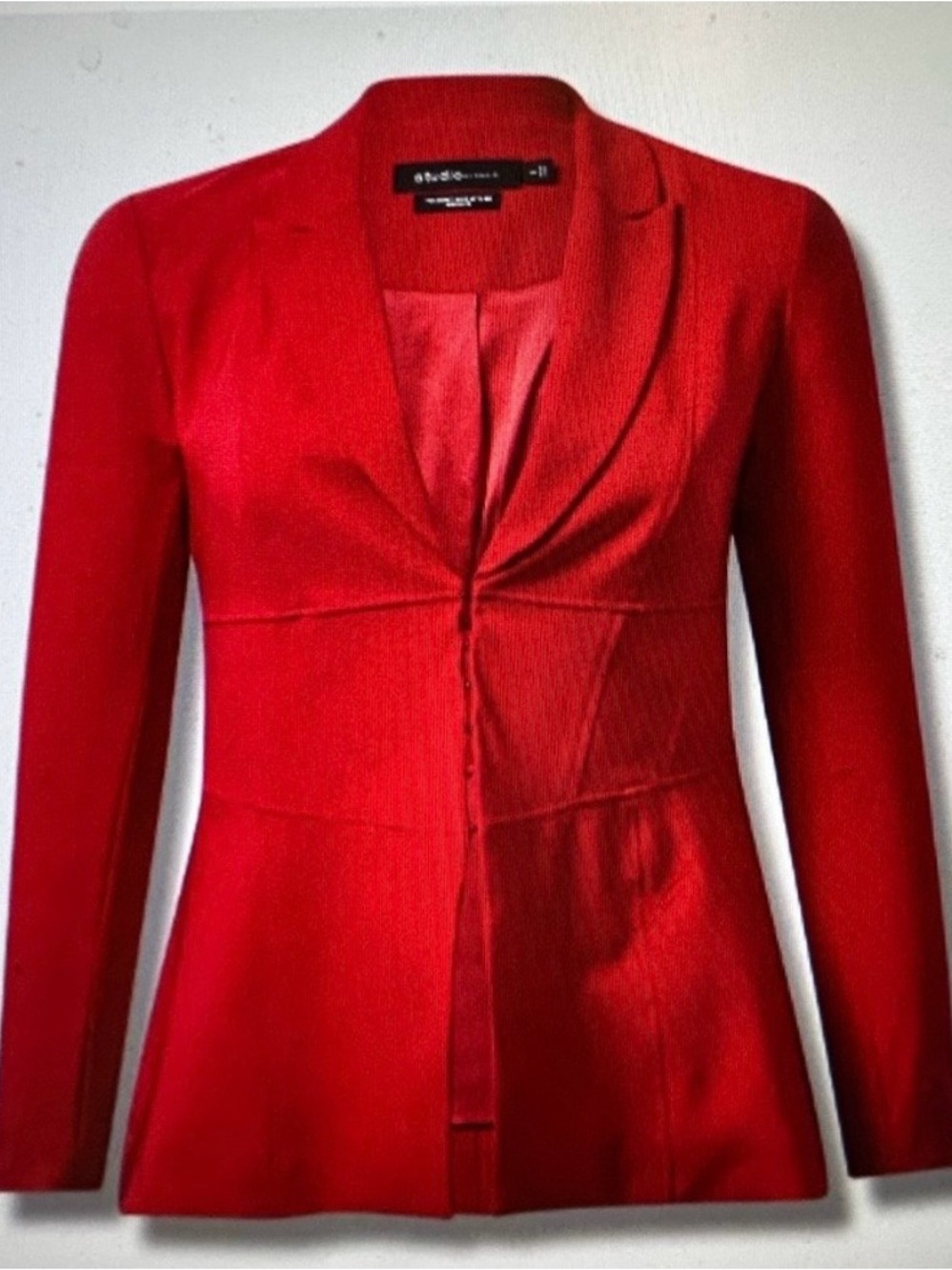Studio Y Crimson Red Feminine Tailored Blazer